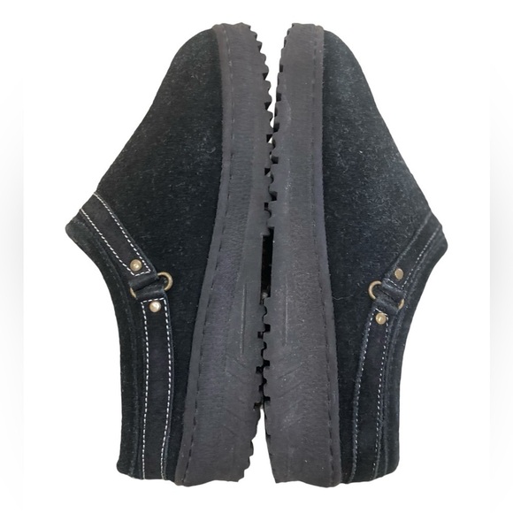 Cloud Nine sheepskin orthopedic slip-on clog slipper black suede size 7 - Picture 7 of 10